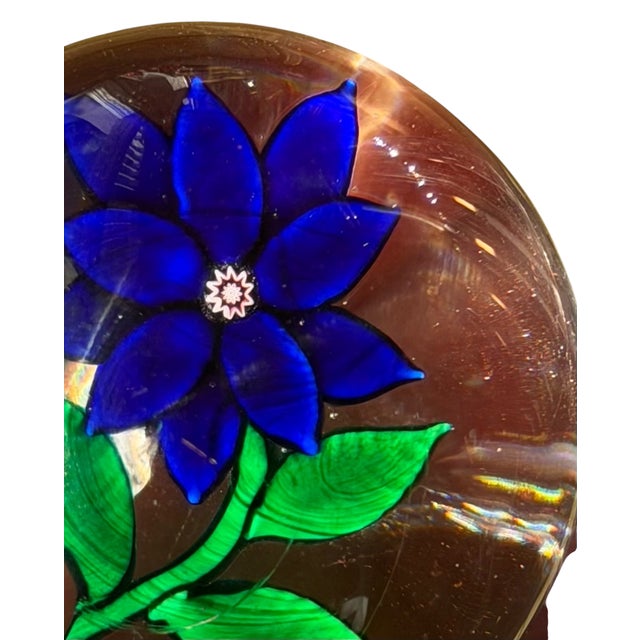 Antique 19c New England Glass Company Poinsettia Paperweight.