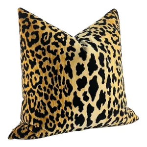 Custom Braemore Leopard Velvet Pillow