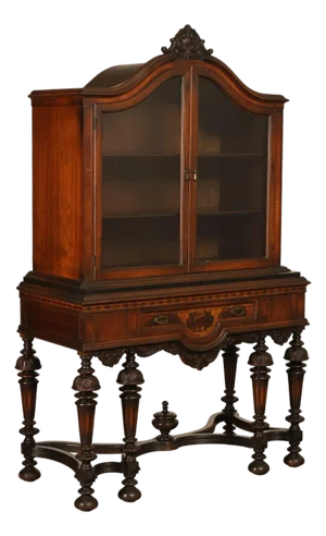 Rockford Republic Furniture Company 1920's Walnut China Display Cabinet