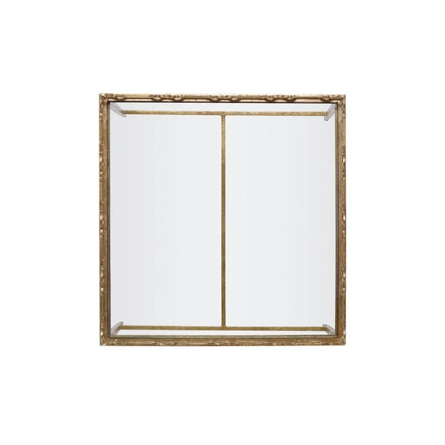 Black and Gold Leaf Finished Regent Chairside Table with Inset Glass Top