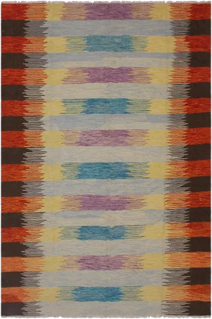 Modern Abstract Hand-Woven Kilim Wool Rug - 8′3″ × 9′9″