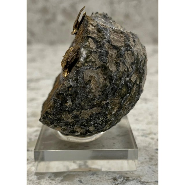 Mid 20th Century Small Geode With Brass Bird Decorations For Sale - Image 6 of 7