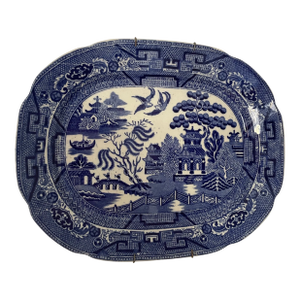 English Antique Blue Willow Plate