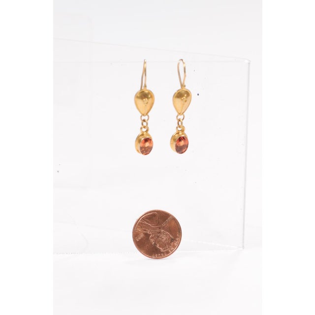 Pair of 22k Gold Garnet Earrings, A Pair For Sale In Atlanta - Image 6 of 12