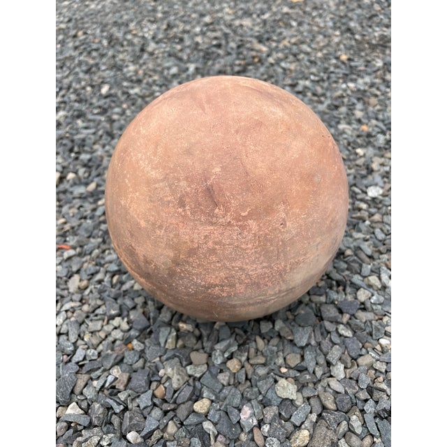Set of Three Terra Cotta Garden Orbs Chairish