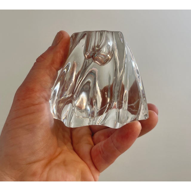 Set/2 Baccarat Crystal Glass Candle Stands Oreste Swirl France Signed For Sale In Atlanta - Image 6 of 6