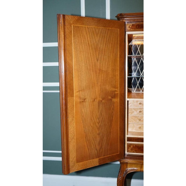 French Walnut Parquetry Bar Cabinet For Sale - Image 12 of 18