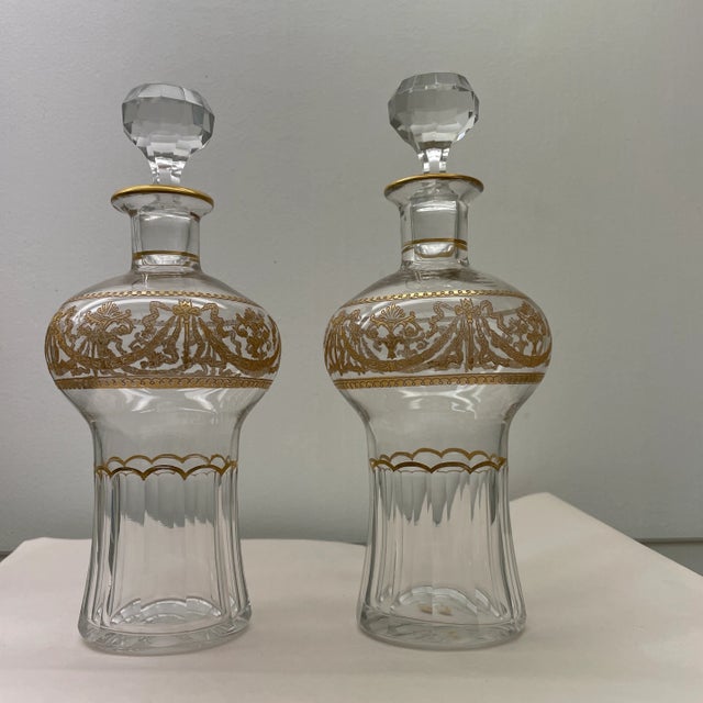 St. Louis Crystal 1940s French St. Louis Crystal Scent Bottles - a Pair For Sale - Image 4 of 5