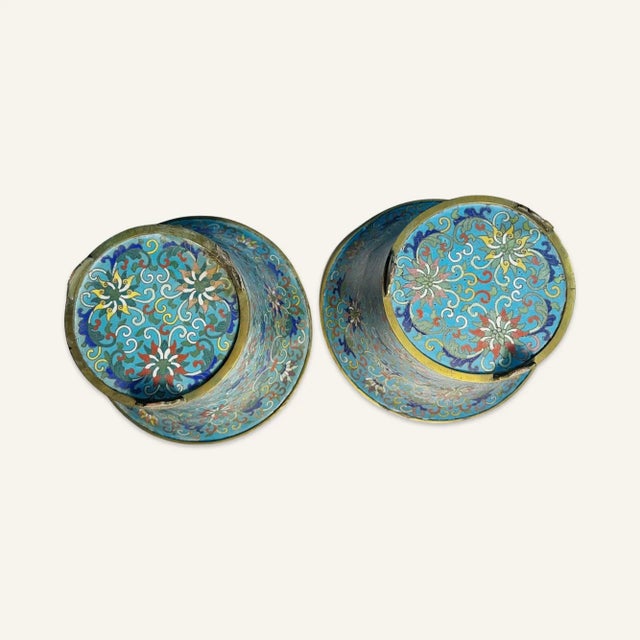 17th Century Pair of Late Ming Dynasty Cloisonné Censers For Sale - Image 11 of 11