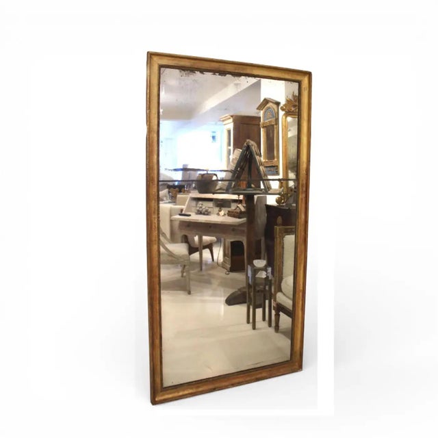 18c French Louis XVI Antique Tall Mirror With Double Glass For Sale - Image 4 of 4