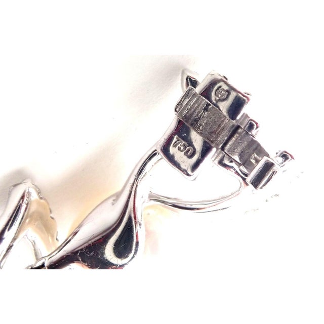 Silver Mikimoto 18k White Gold 7ct Diamond 12mm Pearl Bracelet For Sale - Image 8 of 11