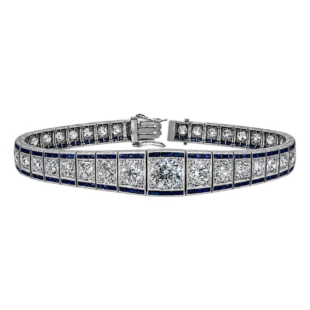 Early 20th Century Platinum Art Deco Bracelet For Sale