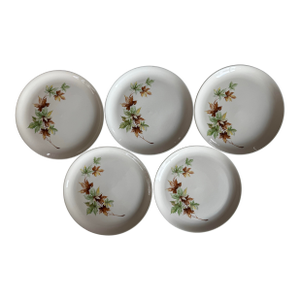 Set of 5 Vintage Salem Maple Leaf Plates