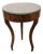 Vintage Italian Style Burl Wood Drum Side Table With Drawer and Glass Top For Sale
