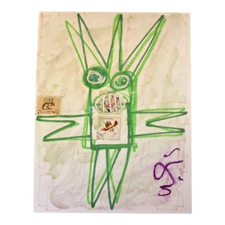 Contemporary Original Wayne Cunningham Abstract Painting/Collage/Pastel Signed For Sale