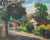 Wonderful mid century landscape titled "Late Afternoon in Novato" by Ted Lewy (American, 1912-1963). Presented in a rustic...