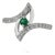 Eye Motif Natural Emerald & Diamond Pavé Set Crossover Cocktail Ring Size 6 For Sale