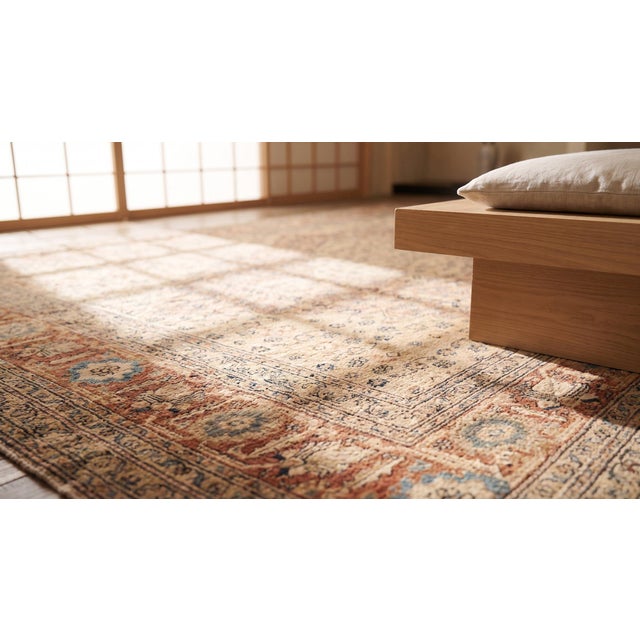 Great Tan Beige and Light Brown Color With Medallion and Florid Design Antique Tabriz Rug For Sale - Image 13 of 13