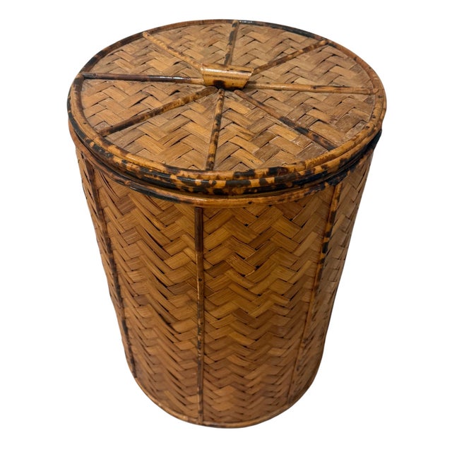 Tortoise Rattan Laundry Basket/Storage Bin For Sale - Image 4 of 12