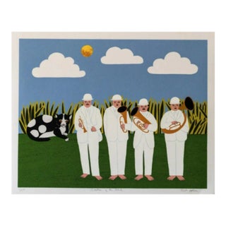 1980 Mark Sabin Members of the Band Folk Art Figurative Screenprint For Sale