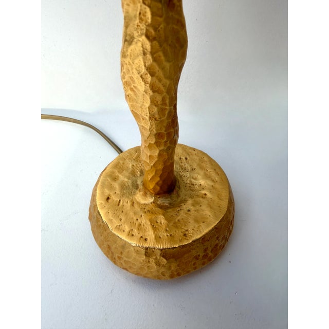 Mid-Century Modern Pair of Lamps Gilt Metal by Nicolas De Waël for Fondica, France, 2000s For Sale - Image 3 of 12