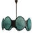 Mid-Century Italian Round Murano Glass and Bronze Chandelier, 2000s For Sale