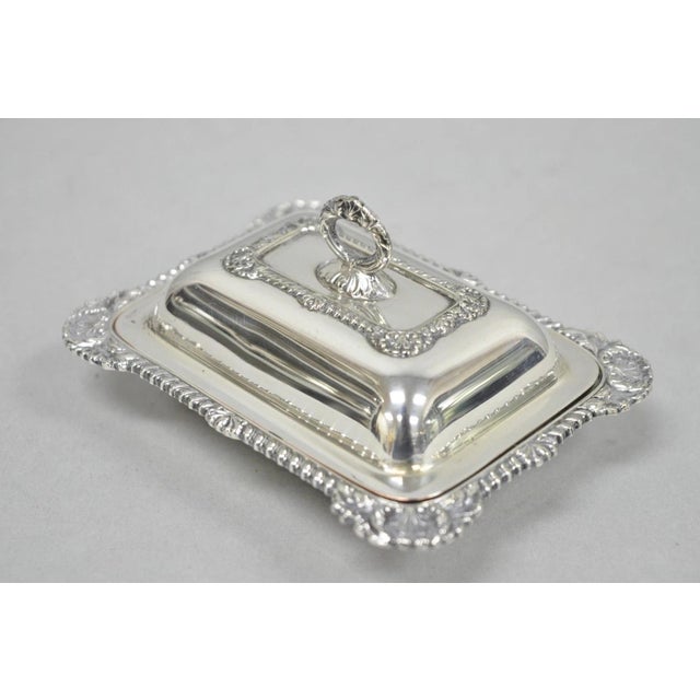 Vintage Miniature Sheffield England Silver Plated Covered Serving Dish Platter - Set of 2 For Sale In Philadelphia - Image 6 of 18