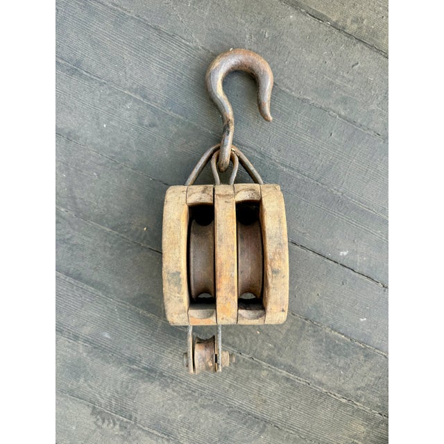 Early 1900s Boston & Lockport Block Co. Double Drum Block & Tackle