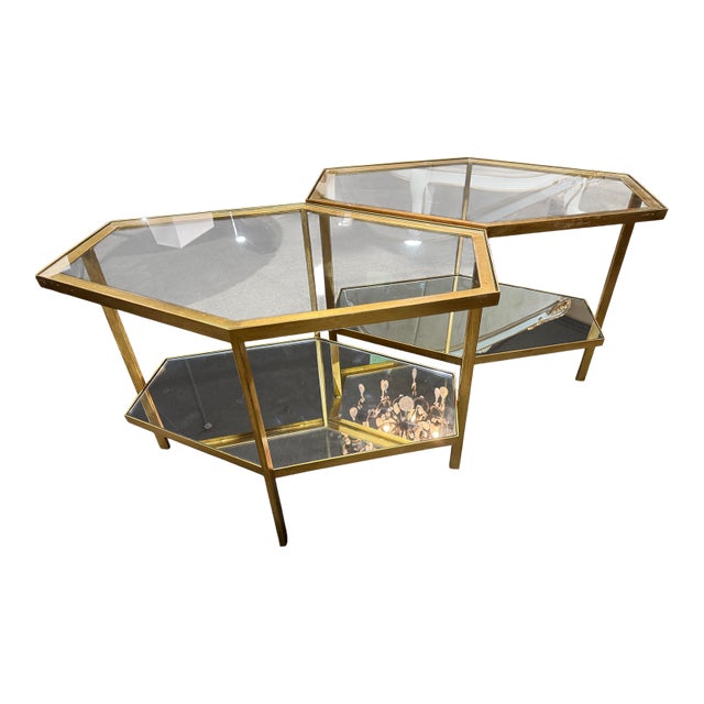 Global Views Hexagonal Side Table - Set of Two For Sale