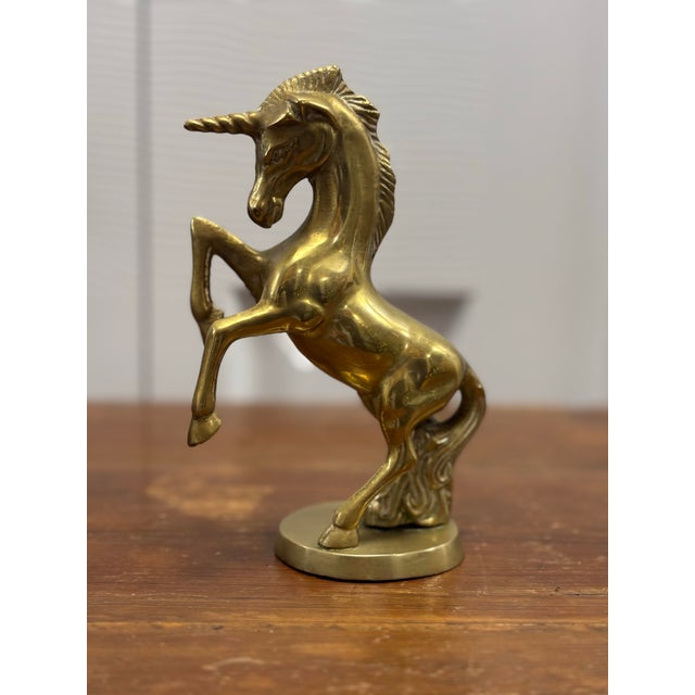 Mid 20th Century Vintage English Brass Unicorn For Sale - Image 5 of 6