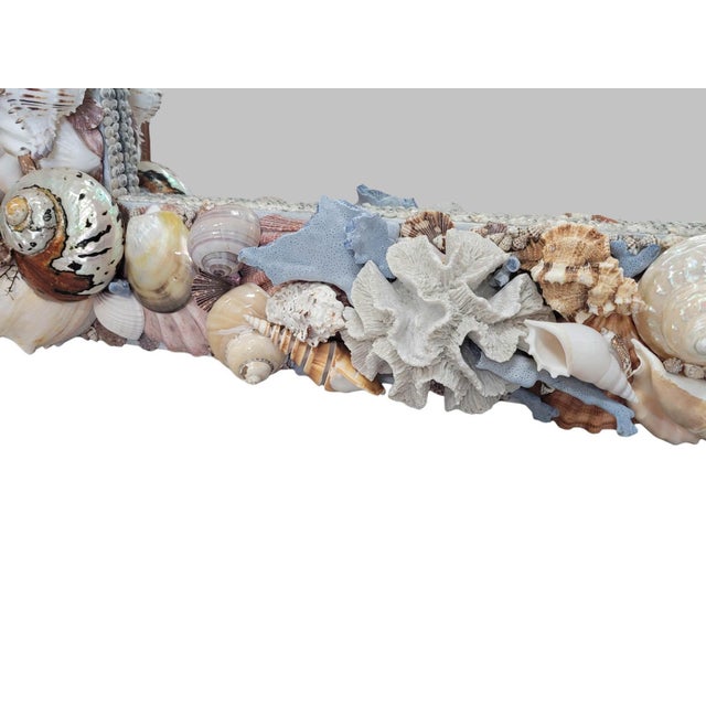 Large Artisan One-of-a-Kind Coastal Shell Mirror For Sale - Image 10 of 15