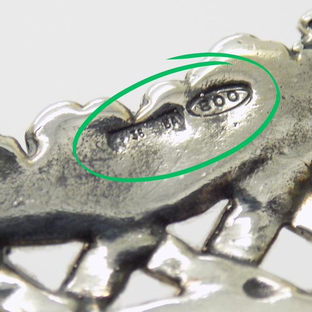 Metal Vintage Italian Handmade Genuine Silver Daisy Flower Design Solid Butter Knife For Sale - Image 7 of 9