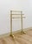Vintage Polished Brass Three-Tier Freestanding Towel Rack Ball Finials Atomic For Sale - Image 4 of 10