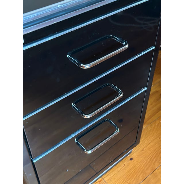 Art Deco Black & Silver Art Deco Muller Chrysler Desk For Sale - Image 3 of 17