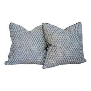 Sister Parish Burma Performance Pillows in Seaglass With Cord