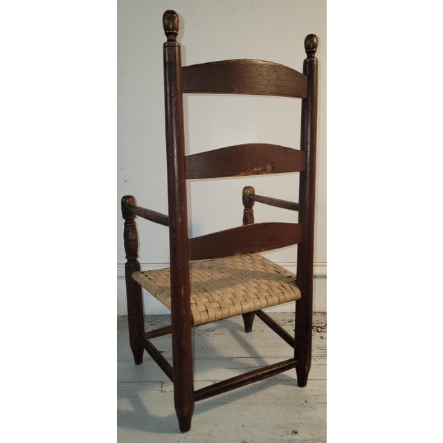 19thc Childs Ladder Back Chair in Original Paint For Sale In Los Angeles - Image 6 of 6