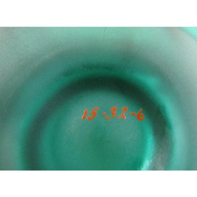 Tiffin Glass Dahlia Vase Green With Rockwell Parrot Sterling Overlay June 1932 For Sale - Image 9 of 9