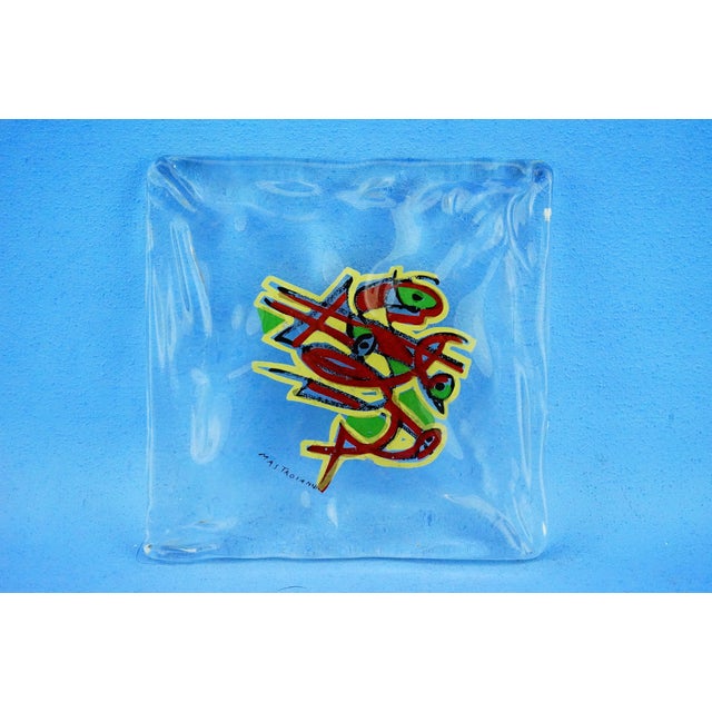 20th Century Art Glass Plaque with High-Fired Geometric Decoration by Umberto Mastroianni, 1980s For Sale - Image 16 of 16