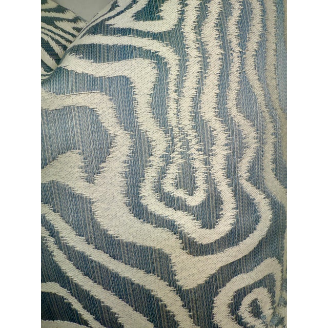 Transitional Thibaut "Allessandro" in Spa Blue 22" Pillows-a Pair For Sale - Image 3 of 3