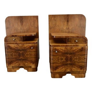 Art Deco Bedside Tables, Czechoslovakia, Set of 2 For Sale