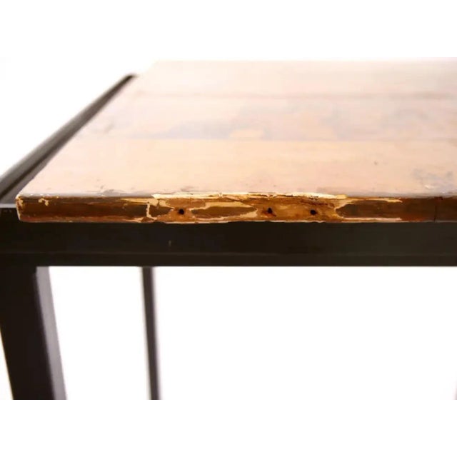 Vintage Wrought Iron / Painted Wood Top Side Tables For Sale - Image 9 of 13