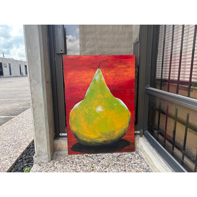 Oil on Canvas of a Large Pear by Kermit Eisenhut For Sale In Houston - Image 6 of 11