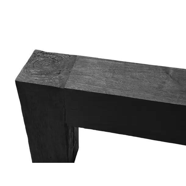 Contemporary Solid Teak Wood Console Table, Burnt Finish Modern Organic For Sale - Image 3 of 7