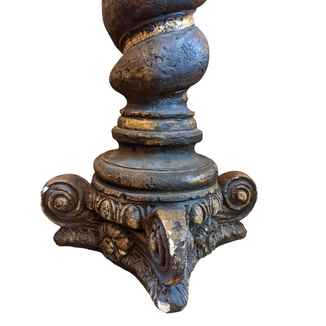 Vintage Rain Oil Lamp With Greek Goddess and Pedestal Chairish