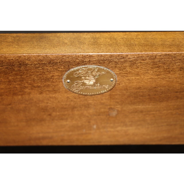 Wood Baker Furniture Walnut and Brass Ring King Headboard For Sale - Image 7 of 8