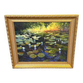 Barbara Applegate (American, b. 1954) Impressionist Water Lilies For Sale