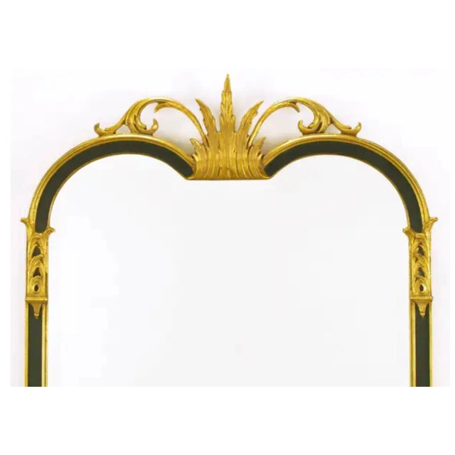 1980s Empire Friedman Brothers Giltwood & Black Lacquer Mirror 1 of 2 Available For Sale - Image 5 of 6