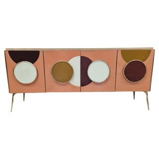 Credenza with Four Illuminated Doors, 1980s For Sale