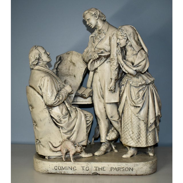 Antique John Rogers "Coming to the Parson" Figural Sculpture For Sale - Image 12 of 12