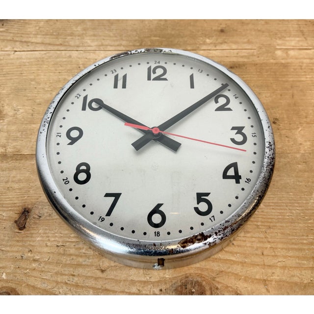 Silver Vintage Wall Clock from PAl, 1950s For Sale - Image 8 of 18